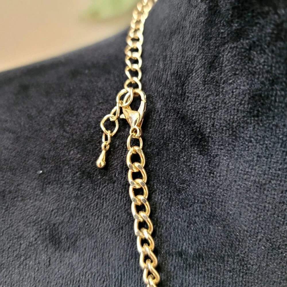 VTG Womens Brown Wood Bead Geometric Cut Chunky Boho Necklace with Lobster Clasp - Picture 6 of 6